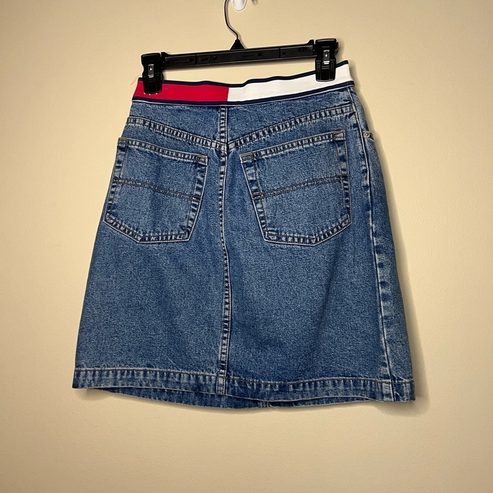 Vintage Tommy Hilfiger Denim Mini Skirt Y2K Size 6 - Picture 6 of 7